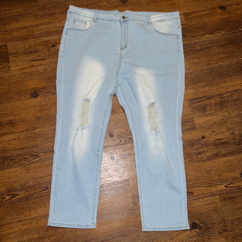 New in Package Manfinity Light Blue Wash Ripped Skinny Jeans Size 5XL